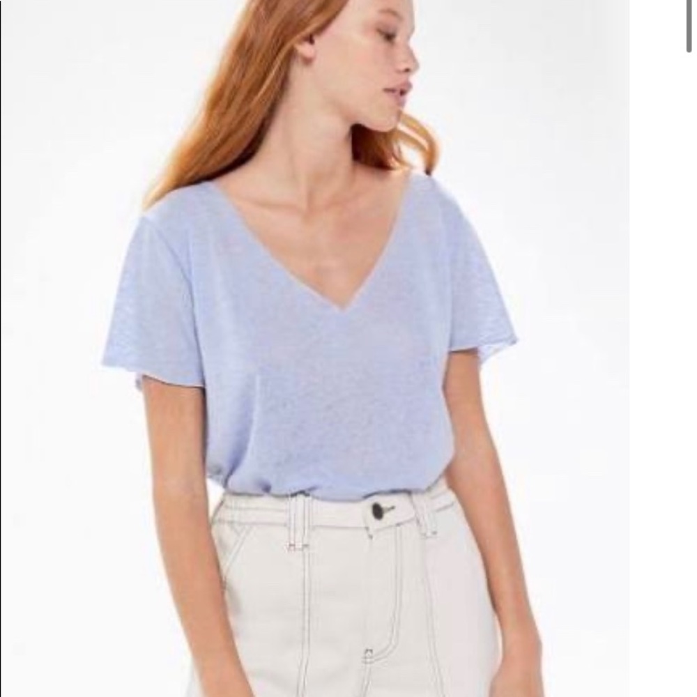 Project Social T Textured-Knit V-Neck Tee